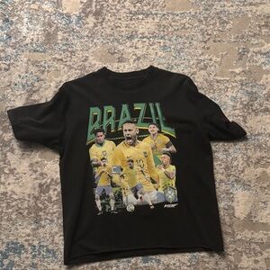 Black Brazil Soccer Graphic Tee